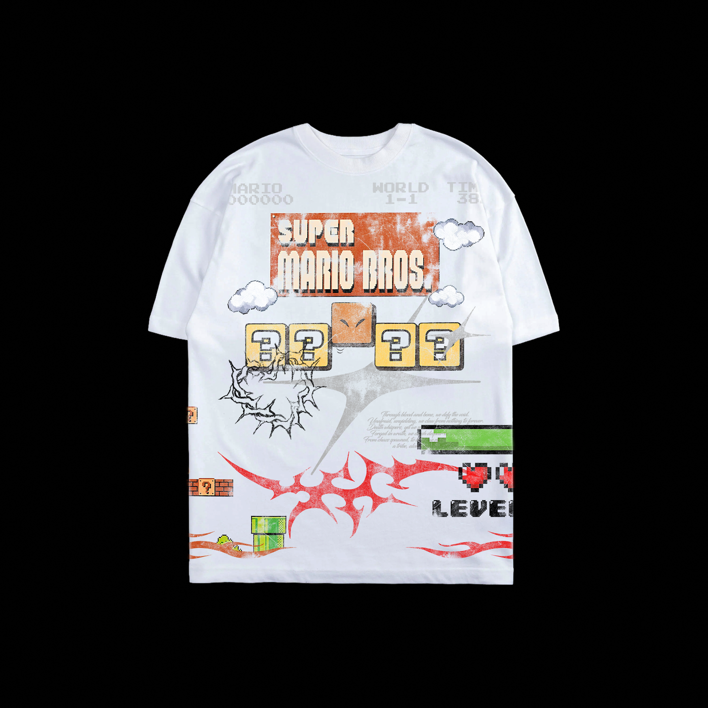 SUPER MARIO | LEVEL UP '1 OF 500' OS TEE IN WHITE
