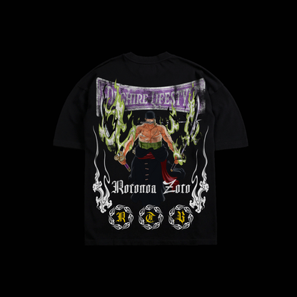 ZORO | kaizoku-gari 'LIMITED' OS TEE IN BLACK & BLOOD RED