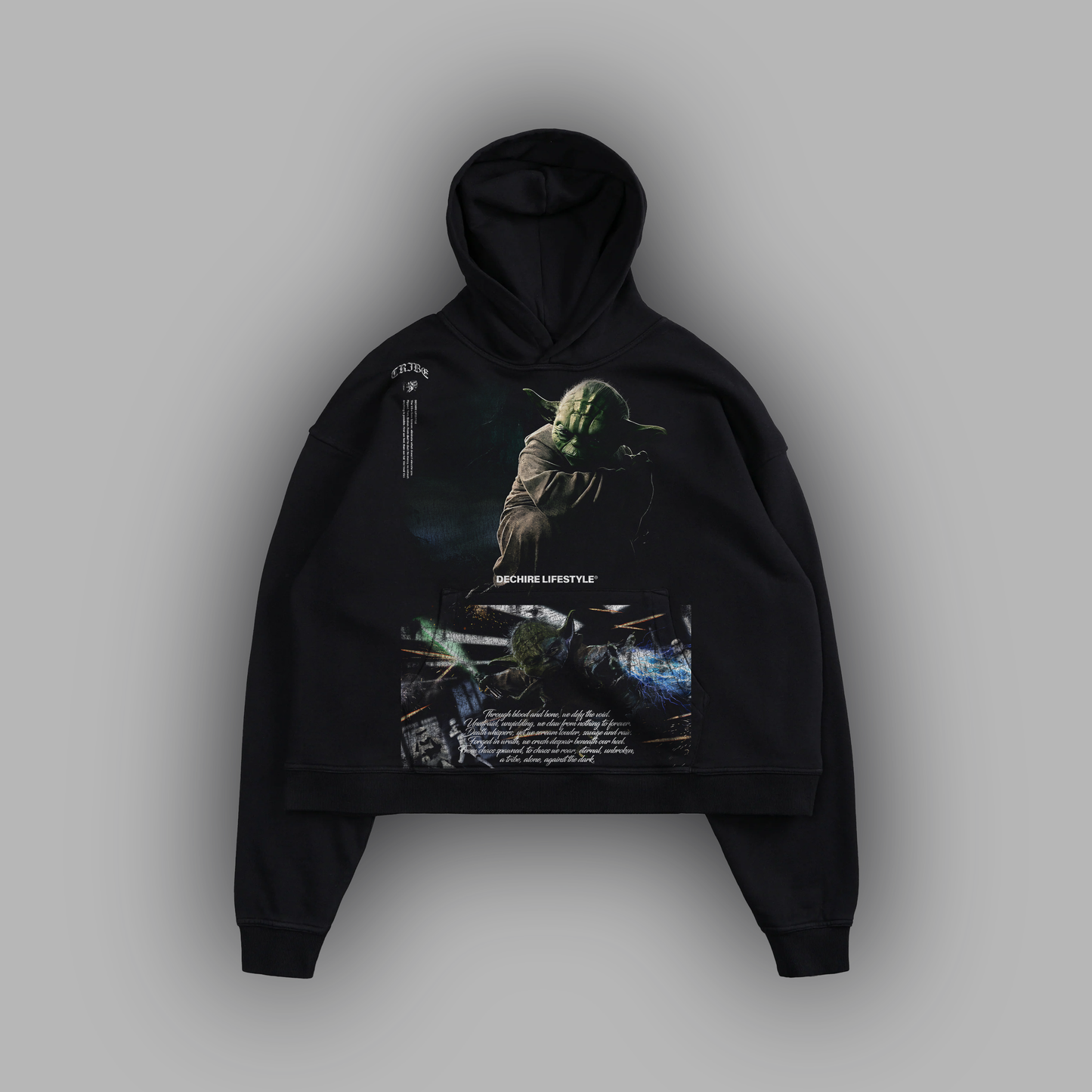 MASTER YODA "LIMITED" BOX CUT HOODIE IN CHARCOAL