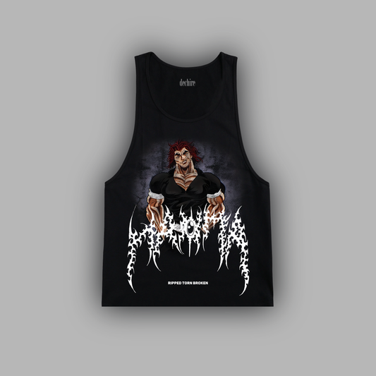 YUJIRO HANMA 'LIMITED' LOOSE FIT TANK IN BLACK