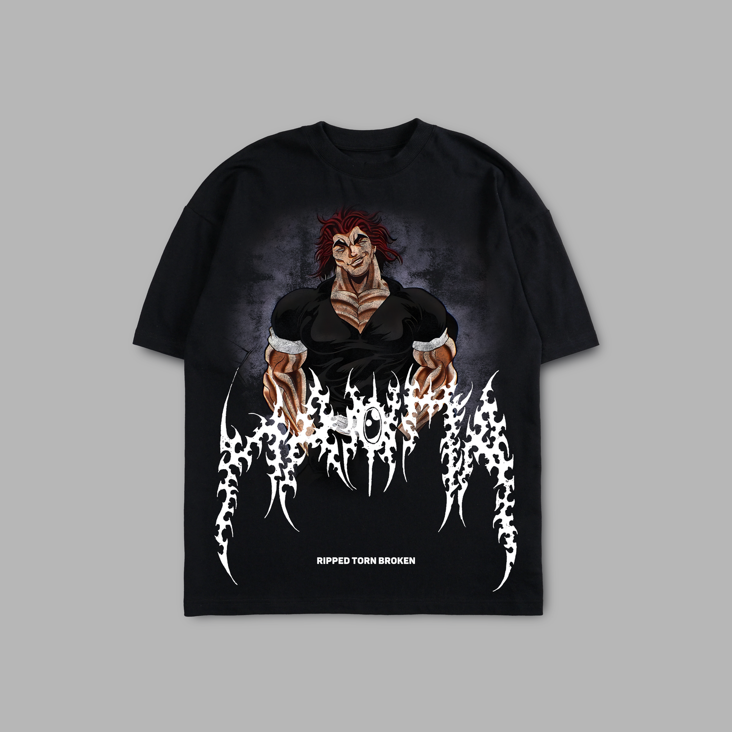 YUJIRO HANMA 'LIMITED' 6oz OVERSIZED TEE IN BLACK